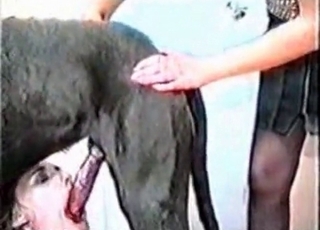 Kinky bitch loves her black dog