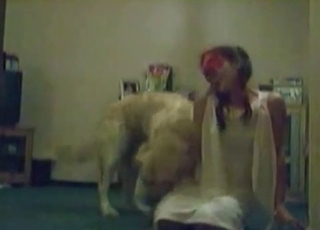 Tyke and a girl in red mask